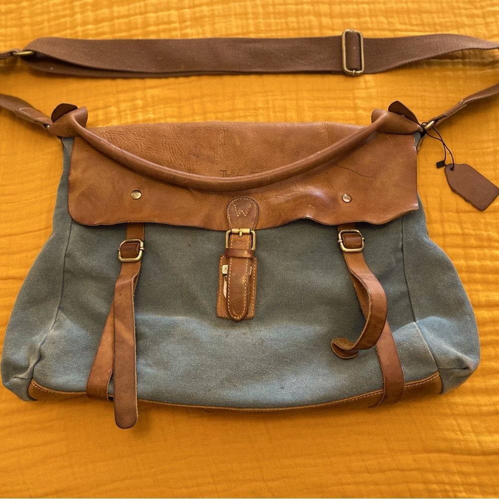 Brown and Blue Womens camera bag with dividers. Baby bag, diaper bag